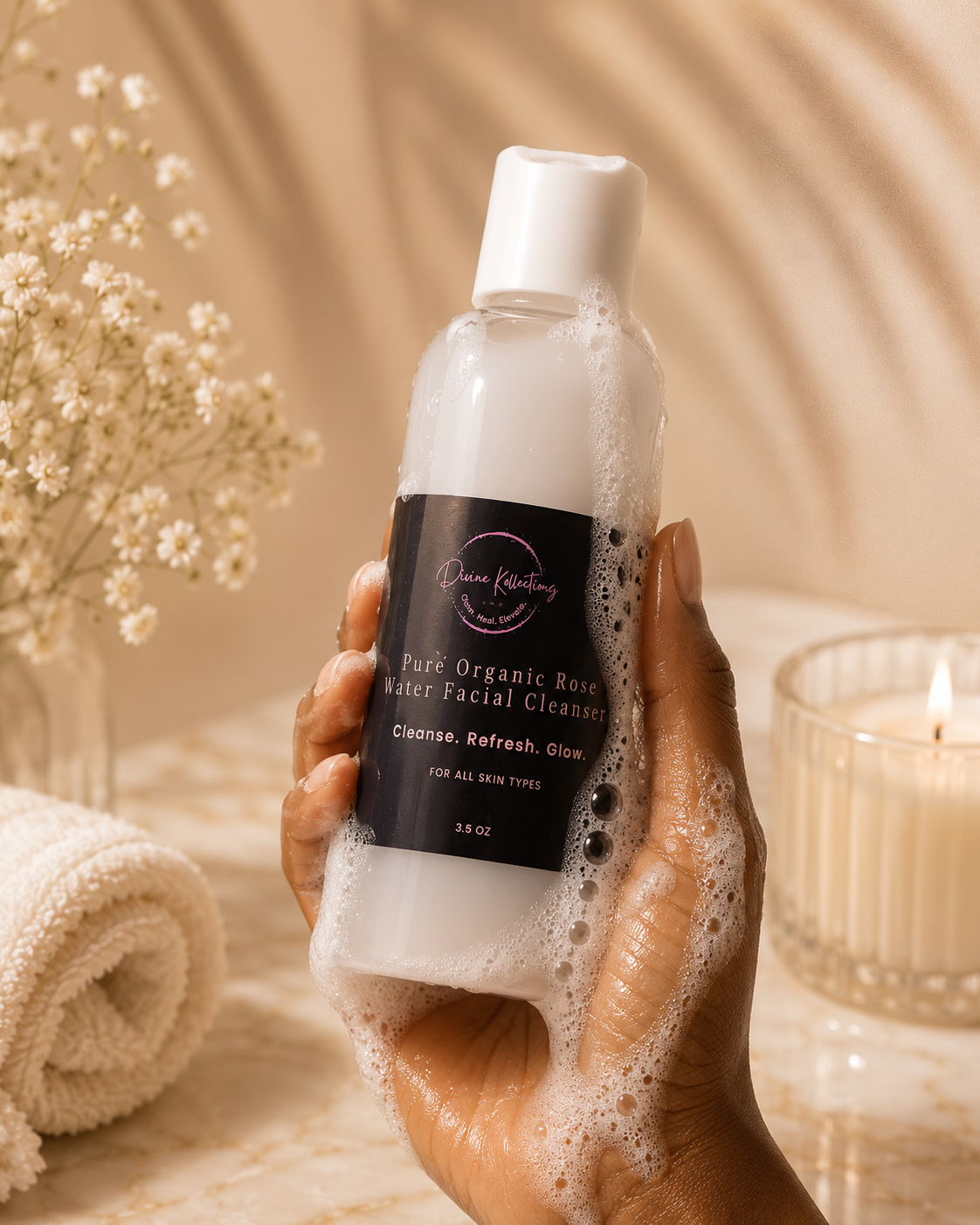Pure Organic Rose Water Facial Cleanser